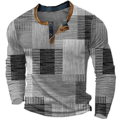 🎁😍[Oferta por tiempo limitado] 👔[S-4XL] Camiseta estampada de manga larga para hombre