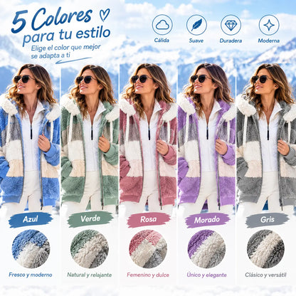 ☃️Oferta limitada, 35% de descuento❄️【S-5XL】Nueva chaqueta de invierno para mujer 2026, gruesa con franjas de felpa