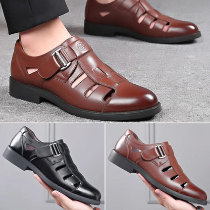 【Utolsó napi különleges ajánlat】👞 Stílusos és kényelmes valódi bőr férfi szandálok, ideálisak tavaszra/nyárra.