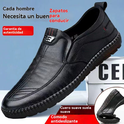 【39-44】Zapatos de cuero modernos y versátiles para hombres de mediana edad y mayores.