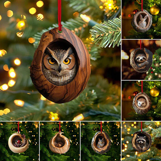 【10 τεμάχια】🎄Ζώα για διακόσμηση χριστουγεννιάτικου δέντρου. Μικρά στολίδια ζώων