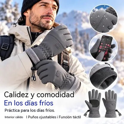 Guantes de invierno para hombre, impermeables y cortavientos · Forrados con tejido polar · Totalmente compatibles con pantallas táctiles · Palma antideslizante · ¡Ideales para ciclismo, esquí y senderismo!
