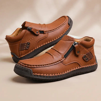 👞【38-48】Pánské řidičské boty, vyrobené z vysoce kvalitní kůže, ručně vyrobené, protiskluzové - široká špička, podpora klenby ✅️Dobírka
