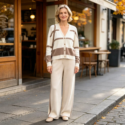 Nueva temporada otoño-invierno, conjunto de suéter de punto de alta calidad y moda, cómodo y versátil para el día a día.