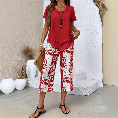 🔥🎉【S-5XL】 letní dámský módní dvoudílný set | lehký a elegantní · vícebarevná letní souprava