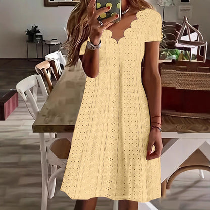 💋【🏆Legnépszerűbb】Plus Size női lezser, középhosszú, egyszerű ruha ✅️Utánvétes fizetés elérhető
