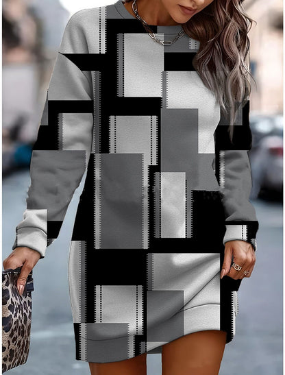 🔥🔥👗【Oferta de gran valor】【S-3XL】Nuevo vestido casual estampado de moda para otoño/invierno 2026