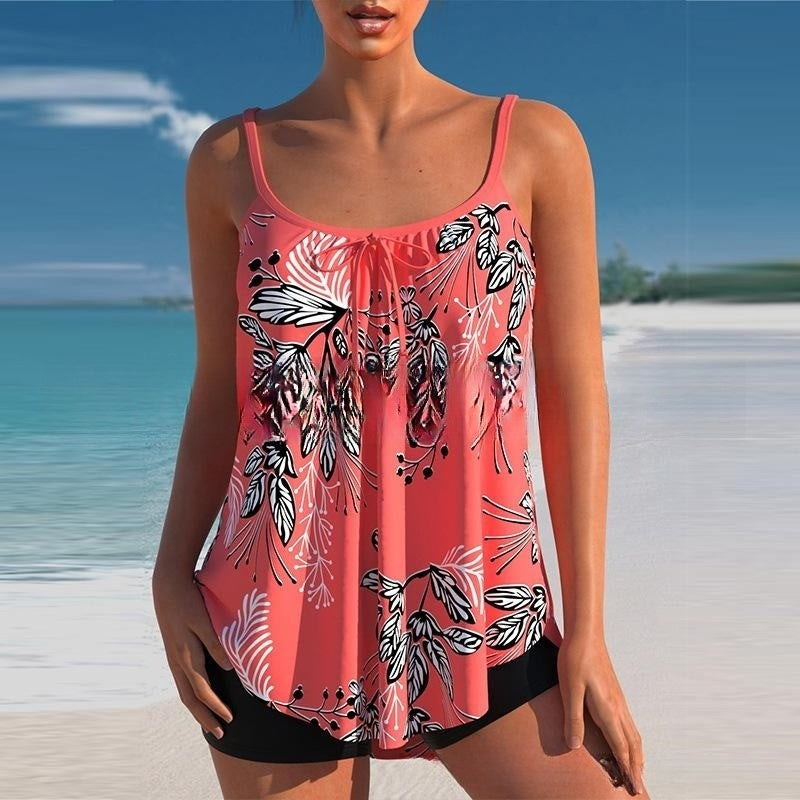 🌈🌴✨【S-4XL】Nuevo traje de baño de dos piezas estampado de tallas grandes 2026