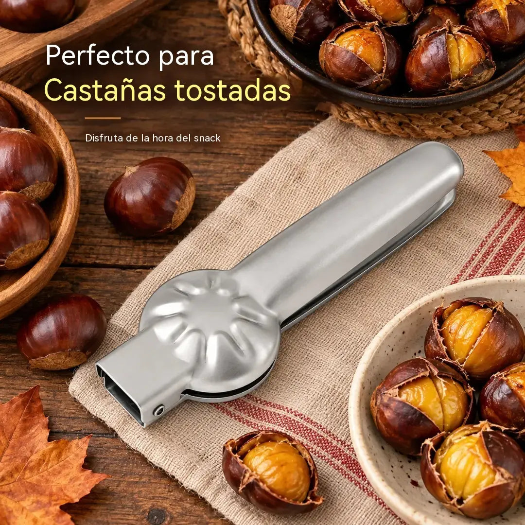 👍🌰Abrecastañas de acero inoxidable – Cortador de castañas fácil y rápido