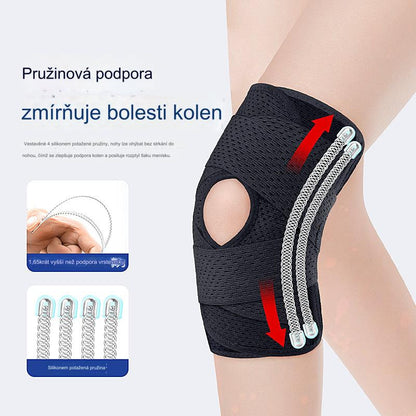 Dvojité pružinové chrániče kolen, vhodné pro běh, cyklistiku, hraní míče a další sporty