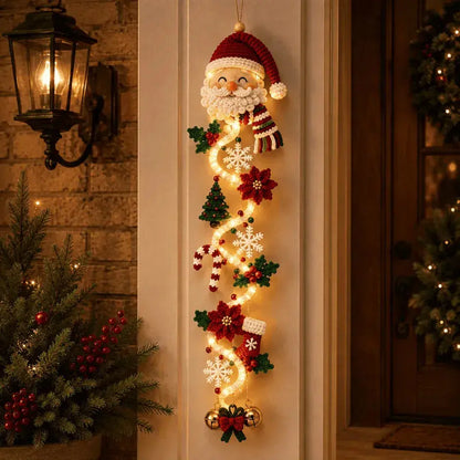 🎄 Decoración navideña luminosa para puertas MerryCascade | 6 diseños festivos, luz cálida, detalles en 3D y diseño vertical que ahorra espacio ✨