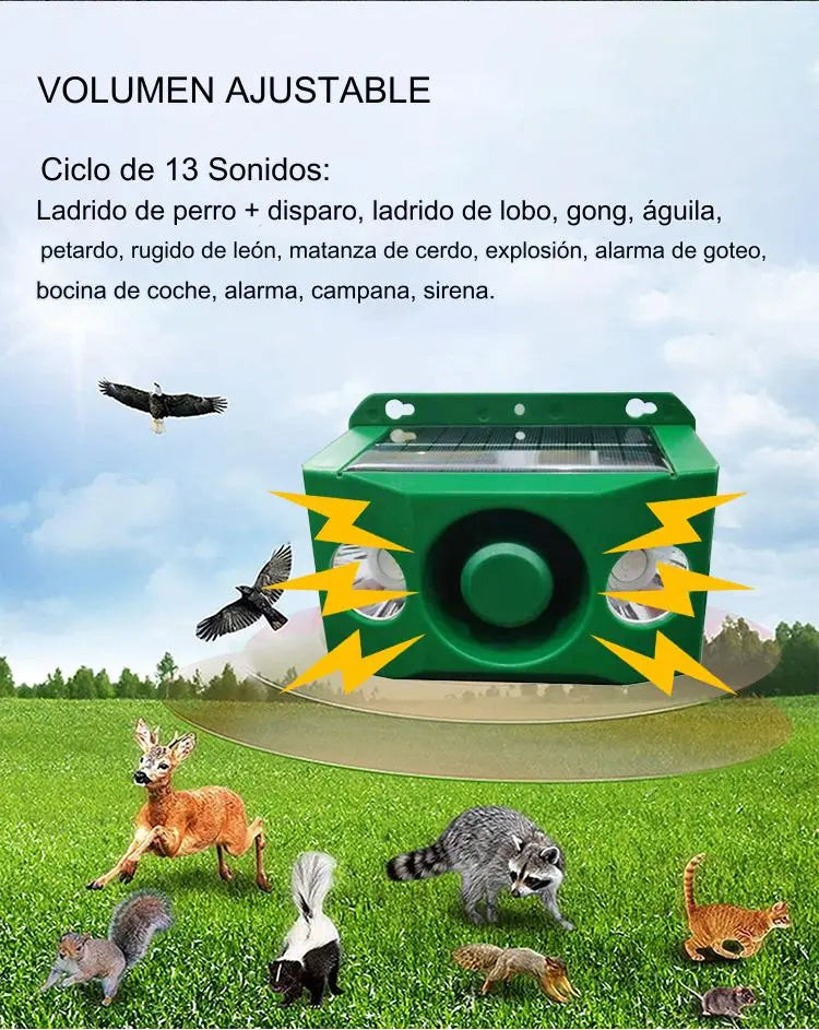 🔥【50% OFF】🐅Repelente ultrasónico de animales salvajes alimentado por energía solar