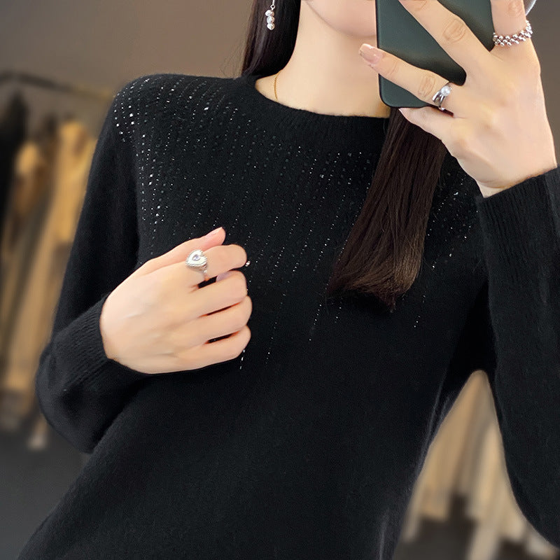 🔥🍁 [Novedad de otoño] [Tallas S-2XL] ✨🌷 Top de punto para mujer, elegante, con estilo y de alta calidad, con cuello redondo.