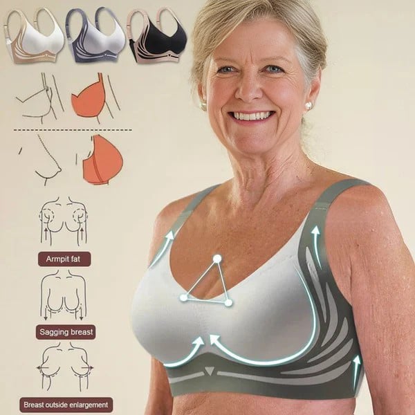 😍【Paquete de 4】Sujetador de una pieza sin aros para mujer❤️【40-85 kg】
