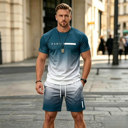 ✨S-6XL【Platba při dodání】Pánská letní sportovní souprava - pohodlné tričko s krátkým rukávem a kraťasy pro každodenní nošení i doma