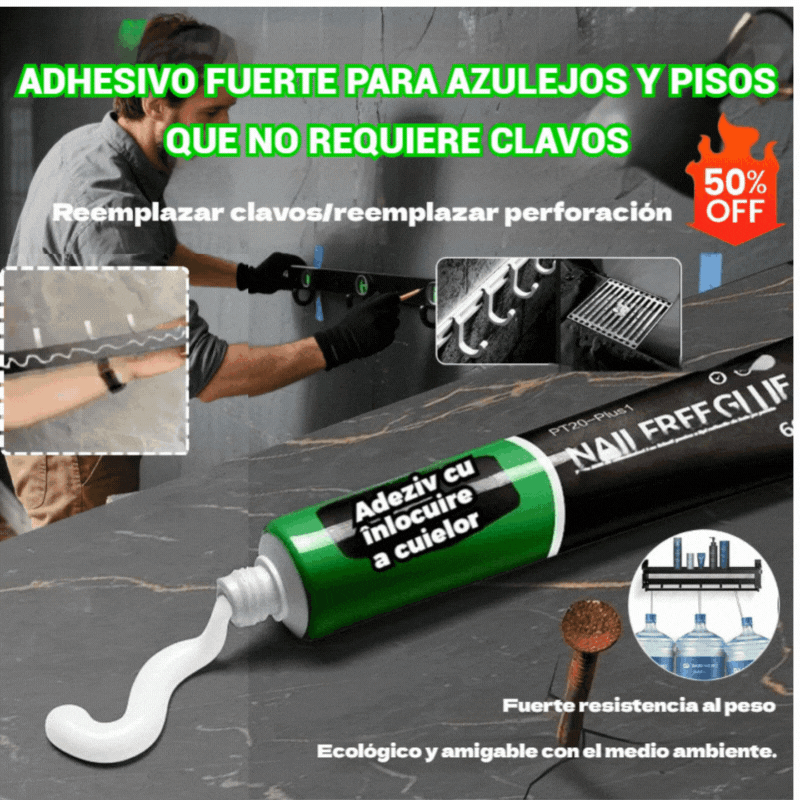 【Compra 5 y llévate 5 gratis】Pegamento multiusos sin clavos: resistente al agua, de secado rápido y no requiere taladrar.
