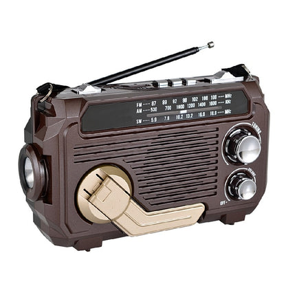 🔦 Přenosné nouzové rádio s ručním klikovým dobíjením a LED svítilnou