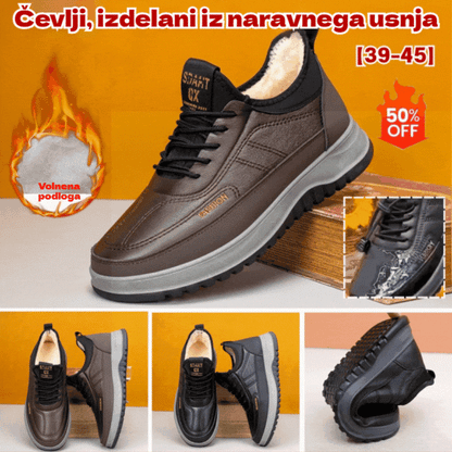 ⛄🥾【39-45】Męskie zimowe buty sportowe do rekreacji, ze skóry naturalnej, wodoodporne, z miękką podeszwą i aksamitem