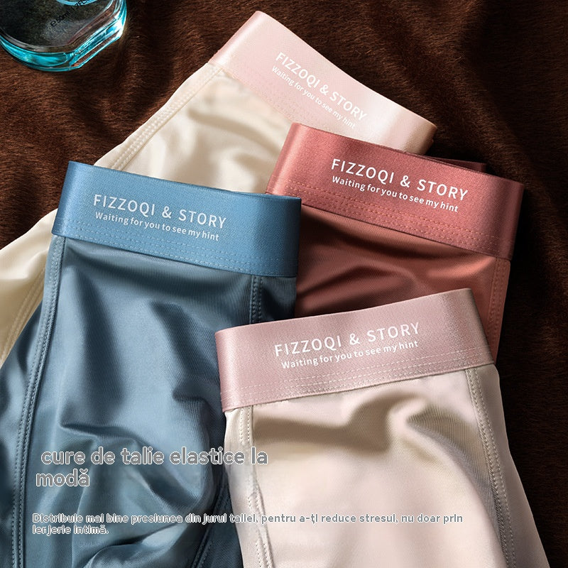 🔥【4 piezas】Ropa interior masculina nueva, seda helada, verano, transpirable, bóxers, satén, ropa interior masculina