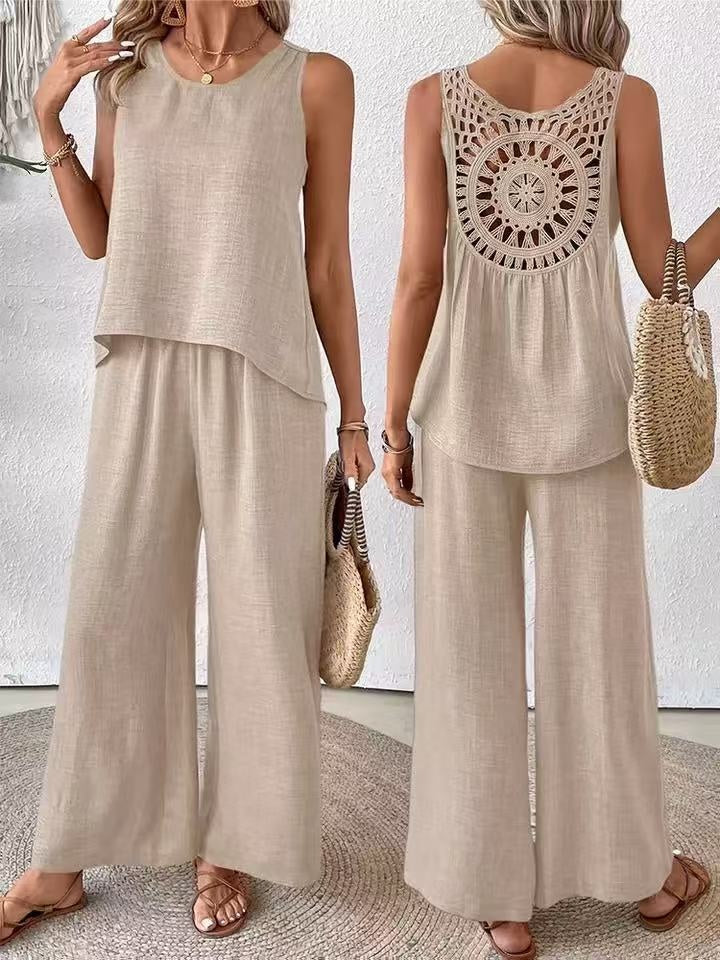 ✨ ¡Último día: 50 % de descuento! ✨【S-2XL】Conjunto casual de verano para mujer, cómodo y transpirable. Corte holgado y elegante.