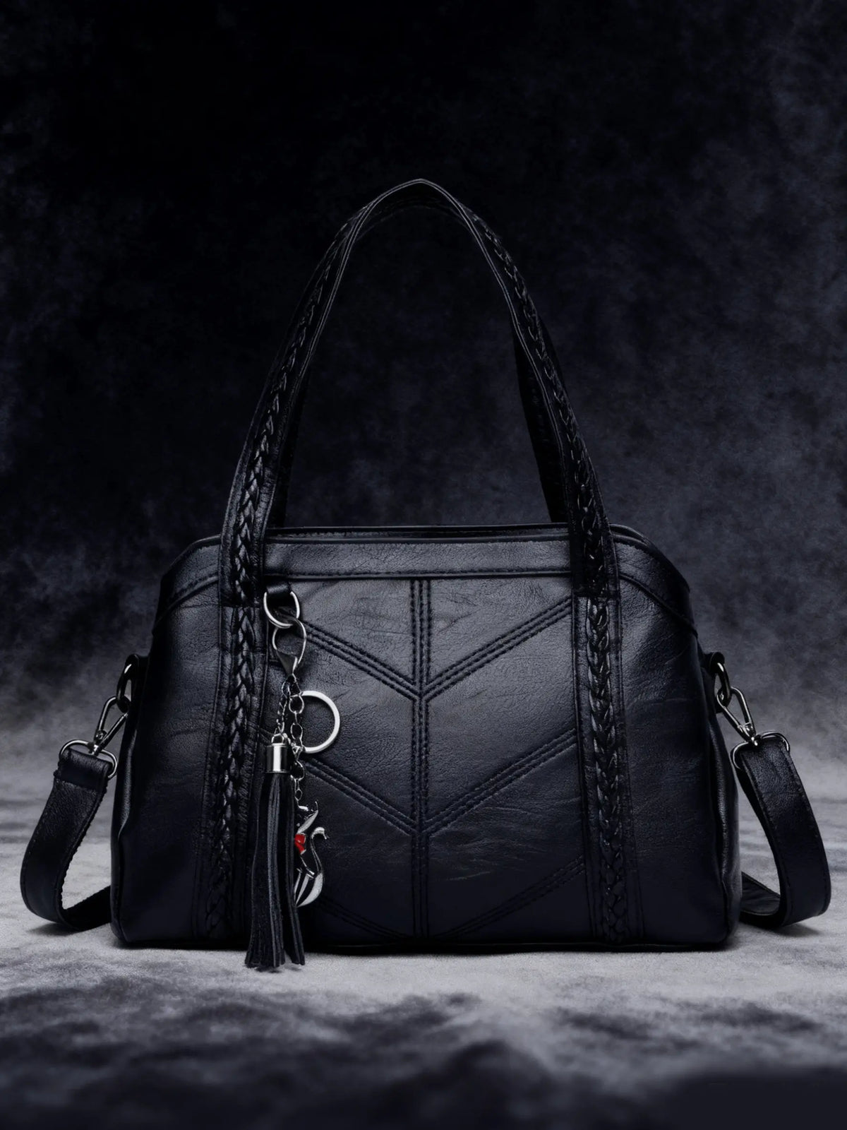 👜💟【50% DE DESCUENTO】Bolso de mano de cuero suave, gran capacidad, tres compartimentos, resistente al agua y a los arañazos.