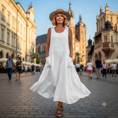 🌈👗【S-5XL】Novedad de verano 2026: Elegante vestido casual de algodón y lino
