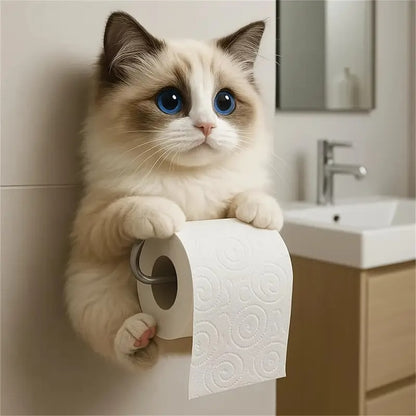 🐱【Oferta por tiempo limitado. Rebajas de fin de año.】Lindo porta rollo de papel higiénico con temática de gato