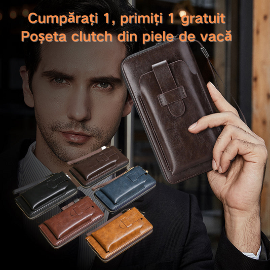 💼Cartera multifuncional para hombre de cuero genuino hecha a mano de nuevo estilo