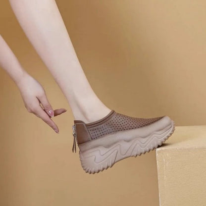 🔥👡【35-40】Nuevas sandalias de verano hechas de cuero genuino con suela gruesa transpirable y suela exterior hueca