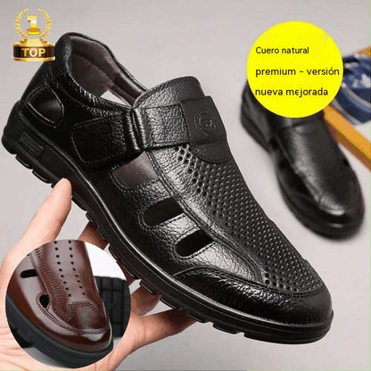 😎👞【39-44】🔥2026 Sandalias de cuero transpirables para hombre de verano