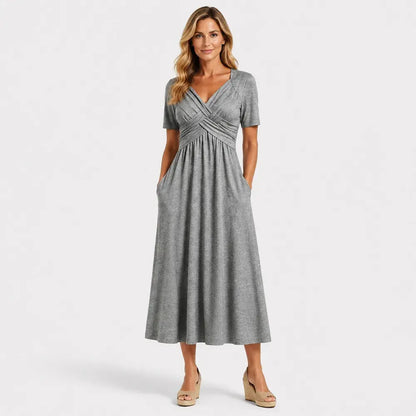 💟【50% DE DESCUENTO】【S-3XL】Vestido casual midi de color liso