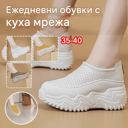 🔥👡【35-40】Nuevas sandalias de verano hechas de cuero genuino con suela gruesa transpirable y suela exterior hueca