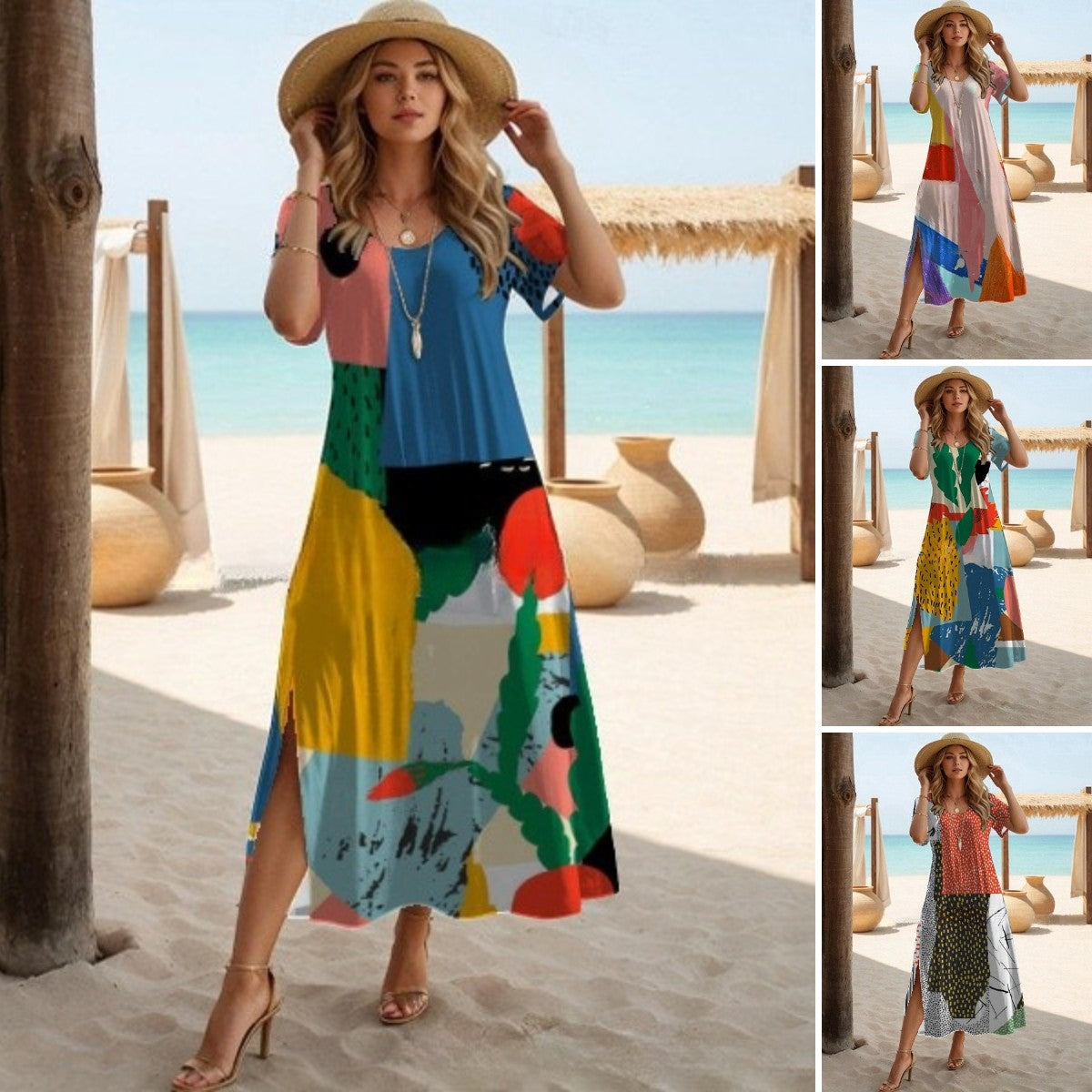 【🏆 Oferta por tiempo limitado】👗【S-3XL】🌈Nuevo vestido largo estampado de tallas grandes 2026