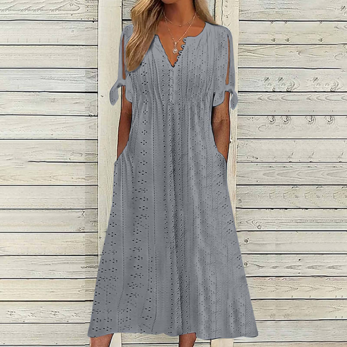 💋【🏆 El más vendido】Vestido sencillo de mujer de talla grande en color liso, suelto y casual ✅️ Pago contra reembolso