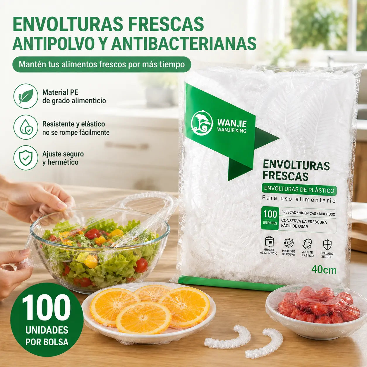 ⏳50% de descuento🔥【300 piezas】27 €🎉Cuanto más compres, más ahorrarás🎁Tapas elásticas desechables para alimentos, aptas para cuencos y platos