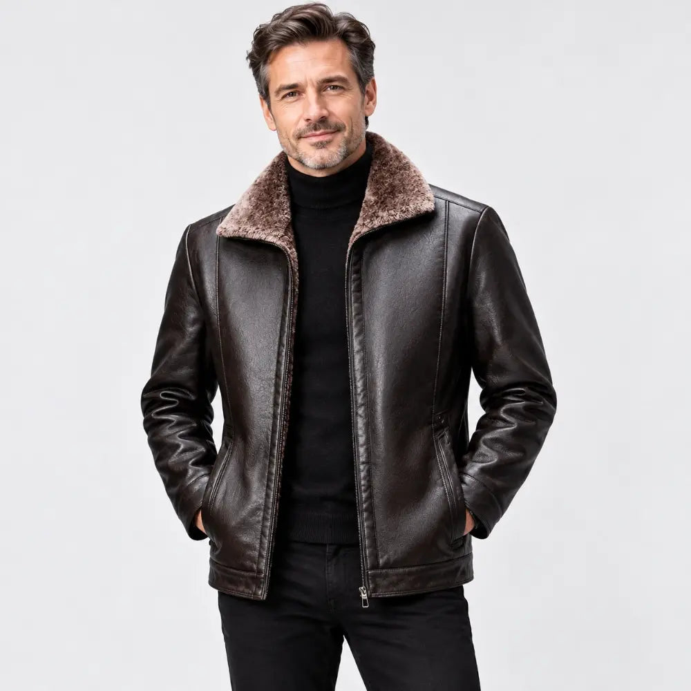 🔥【Oferta especial】🔥【M-3XL】🖤2026 Chaqueta informal de piel de oveja suave y gruesa de invierno para hombre