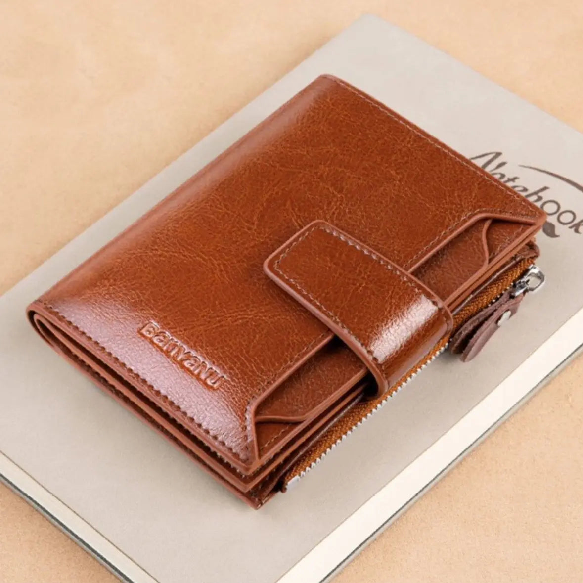 🔥【Oferta especial】 Nueva cartera de mujer de alta gama, cartera corta de piel, múltiples bolsillos