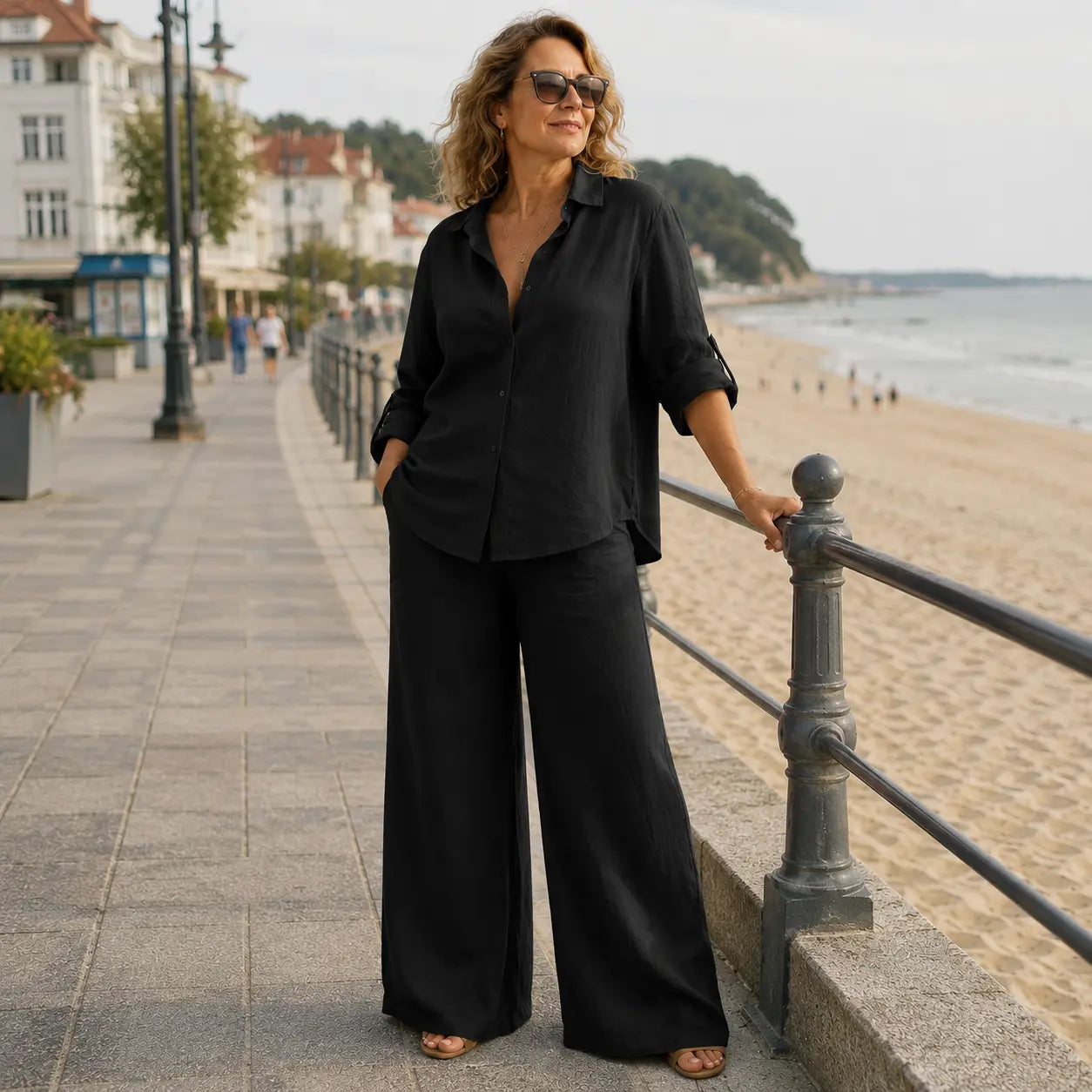 【S-5XL】 Conjunto de verano para mujer en tallas grandes: cómodo, transpirable y que absorbe la humedad.