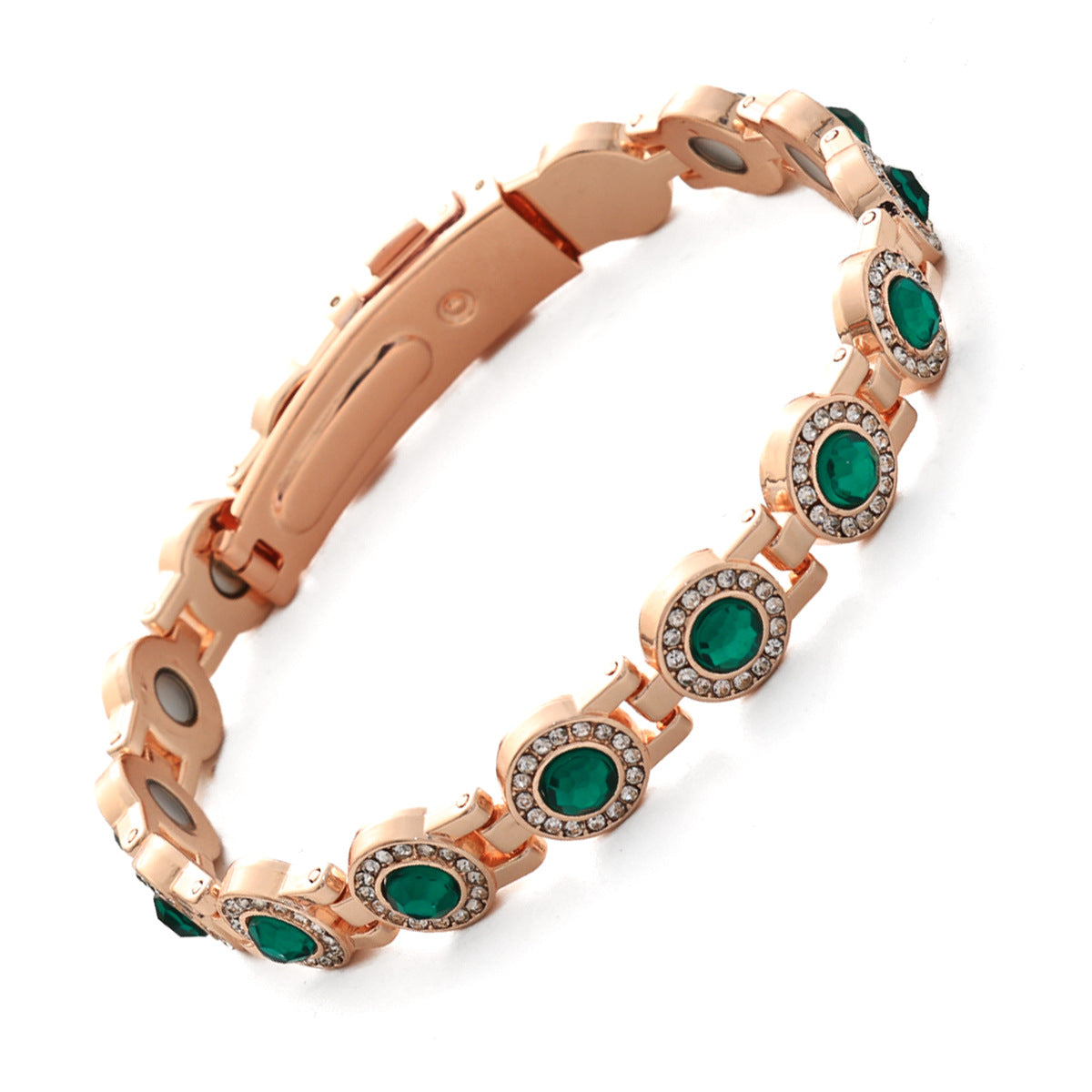 ✨Pulsera magnética de aleación de lujo con estilo, pulsera magnética de circonita de cobre puro