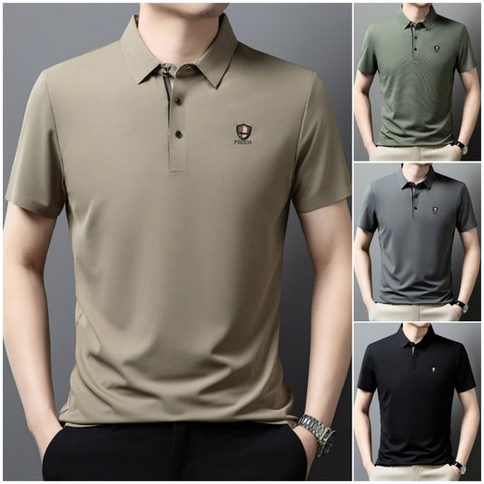 【50% de descuento】【M-4XL】Verano 2026 Nuevo polo casual con solapa de media manga de seda helada