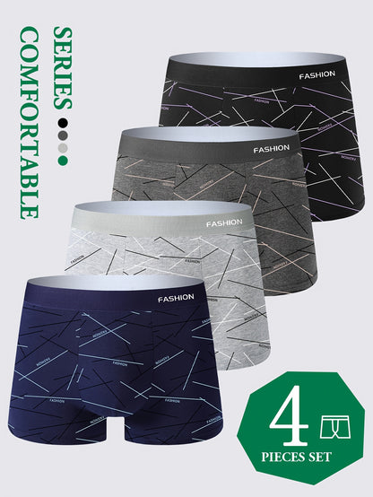Compra 2 y llévate 2 gratis❣️  Bóxers para hombre cómodos y transpirables, calzoncillos holgados y transpirables