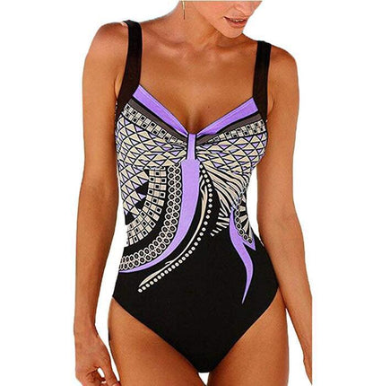 🏖️🌊 50% de descuento [Tallas S-3XL] Traje de baño de una pieza con estampado retro nuevo 2026