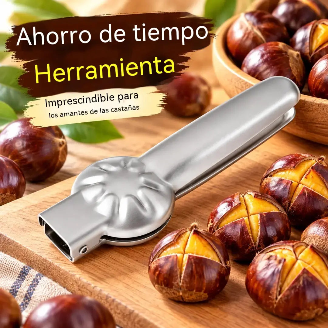 👍🌰Abrecastañas de acero inoxidable – Cortador de castañas fácil y rápido