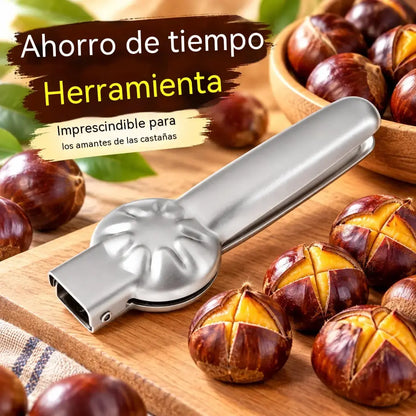👍🌰Abrecastañas de acero inoxidable – Cortador de castañas fácil y rápido