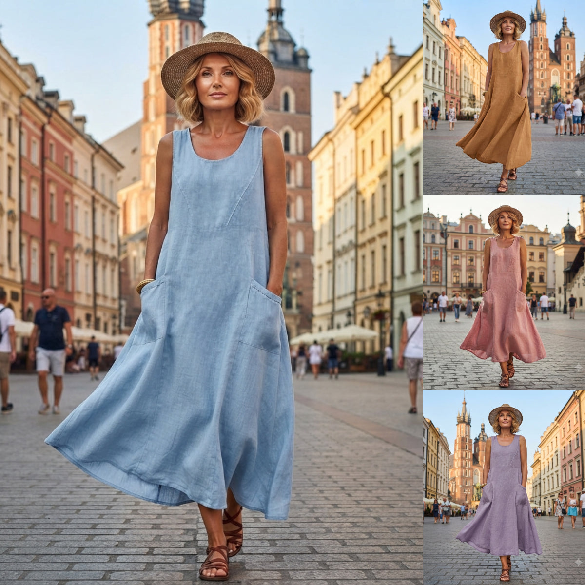 🌈👗【S-5XL】Novedad de verano 2026: Elegante vestido casual de algodón y lino