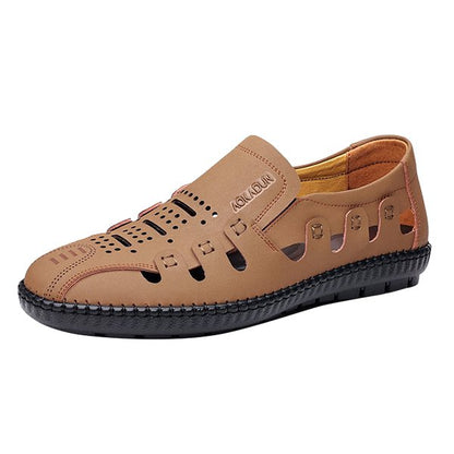 【39-44】 Zapatos casuales de verano para hombre en piel auténtica con aberturas