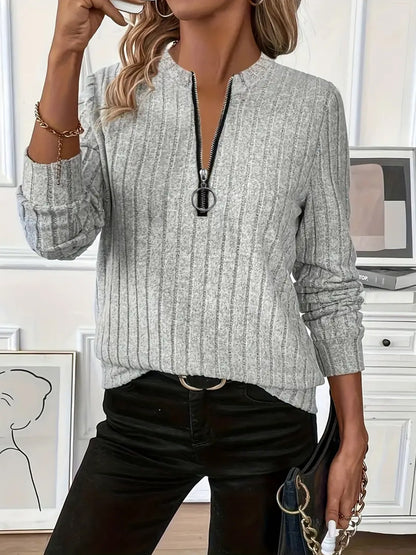 😍💥Sudadera de punto sencilla y moderna de 2025, con mangas largas y diseño de cremallera.
