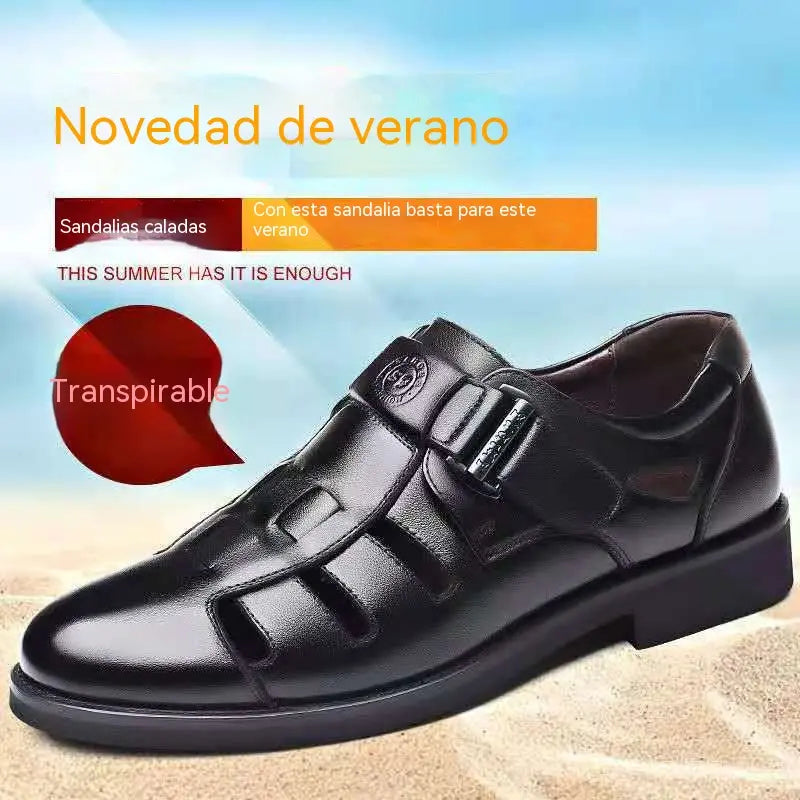 【Oferta especial de último día】👞Sandalias de cuero genuino para hombre, elegantes y cómodas, ideales para primavera/verano.