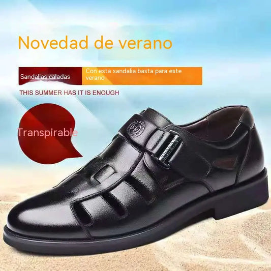 【Oferta especial de último día】👞Sandalias de cuero genuino para hombre, elegantes y cómodas, ideales para primavera/verano.