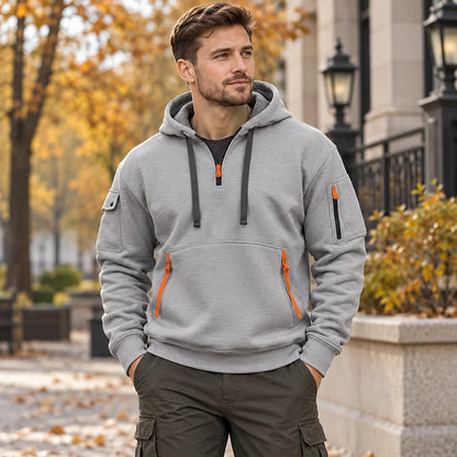 👕 [Korlátozott ideig tartó ajánlat: 47% kedvezmény] Újdonság az őszi-téli szezonra [S–5XL méret] Férfi cipzáros, többzsebes pulóver – Ingyenes szállítás